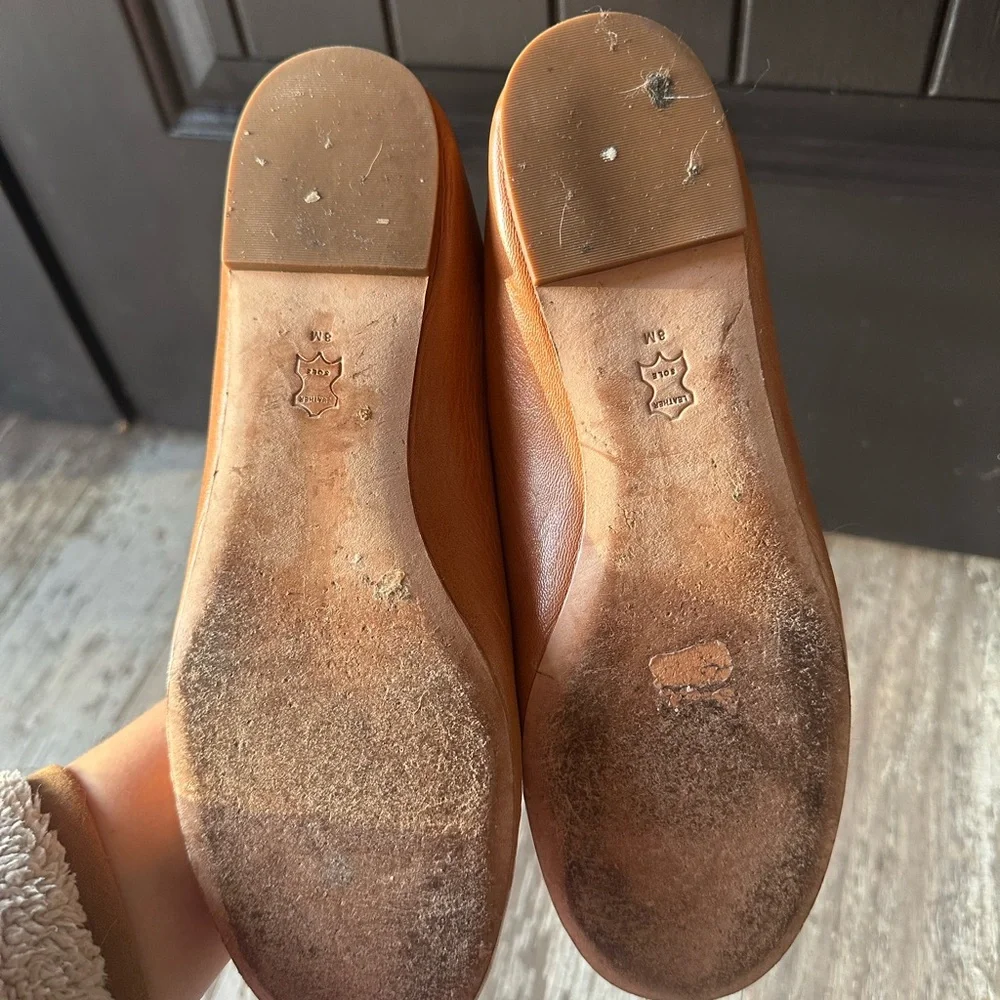 Tory Burch Goat Leather Ballet Flat Shoes,  tan color, size 8 - Picture 4 of 10